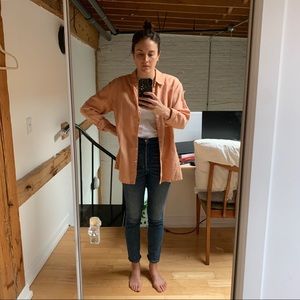 Vintage Peach Linen Oversized Shirt